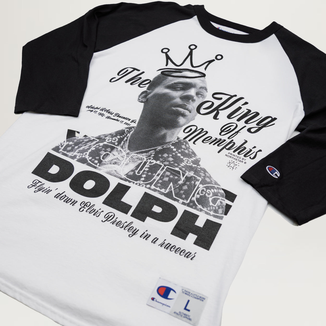 NYC King Of Memphis Raglan Tee (White/Black)