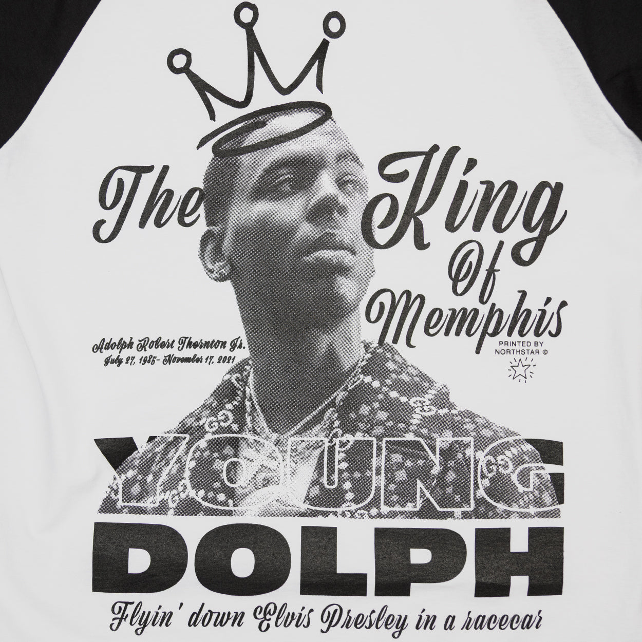NYC King Of Memphis Raglan Tee (White/Black)