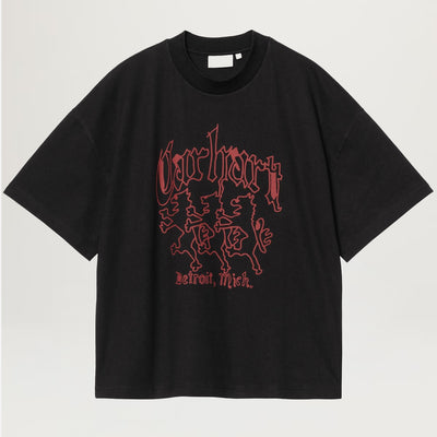 Carhartt WIP Hackwork Tee (Black Heavy Stone Washed)
