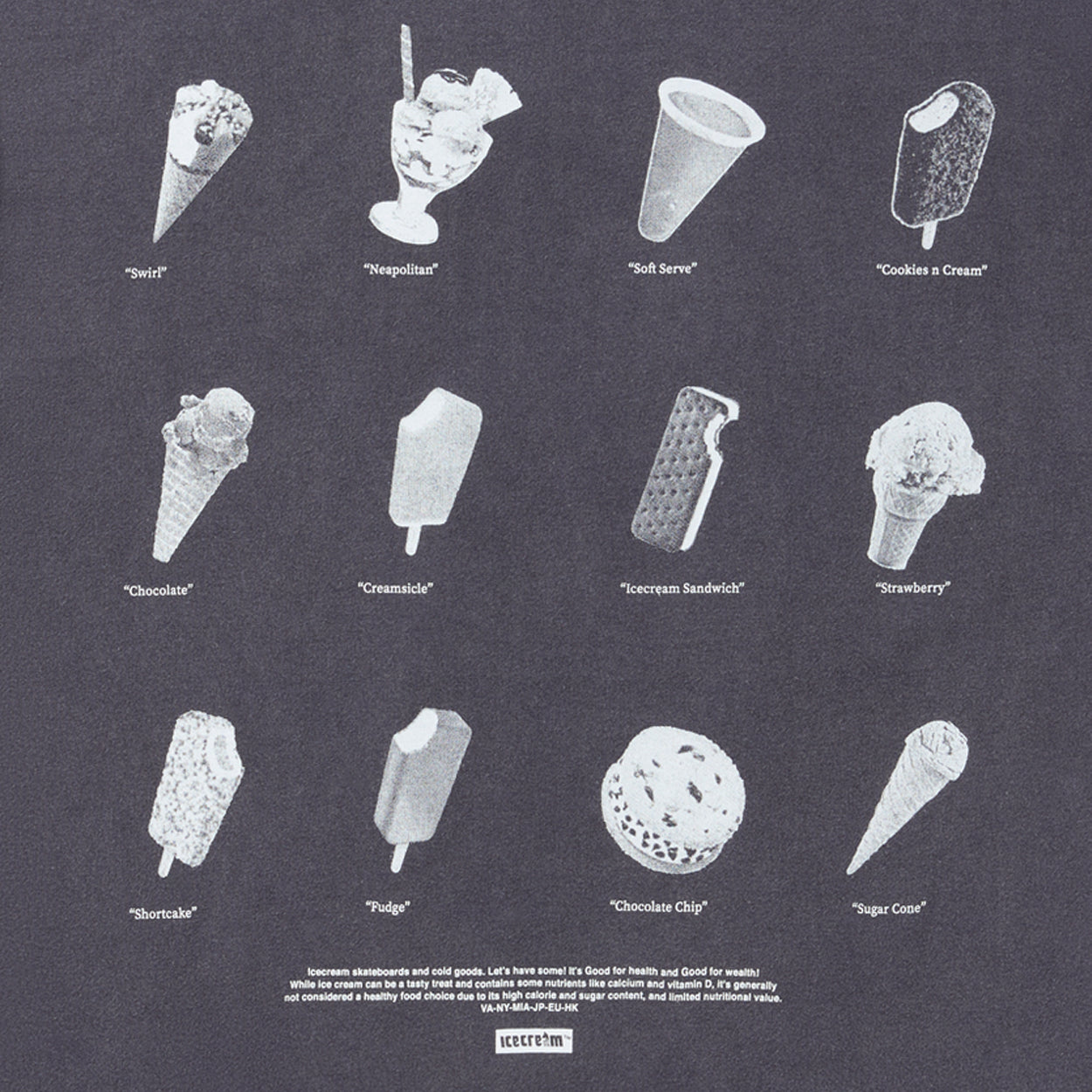 Icecream Options Knit Tee (Charcoal Art)