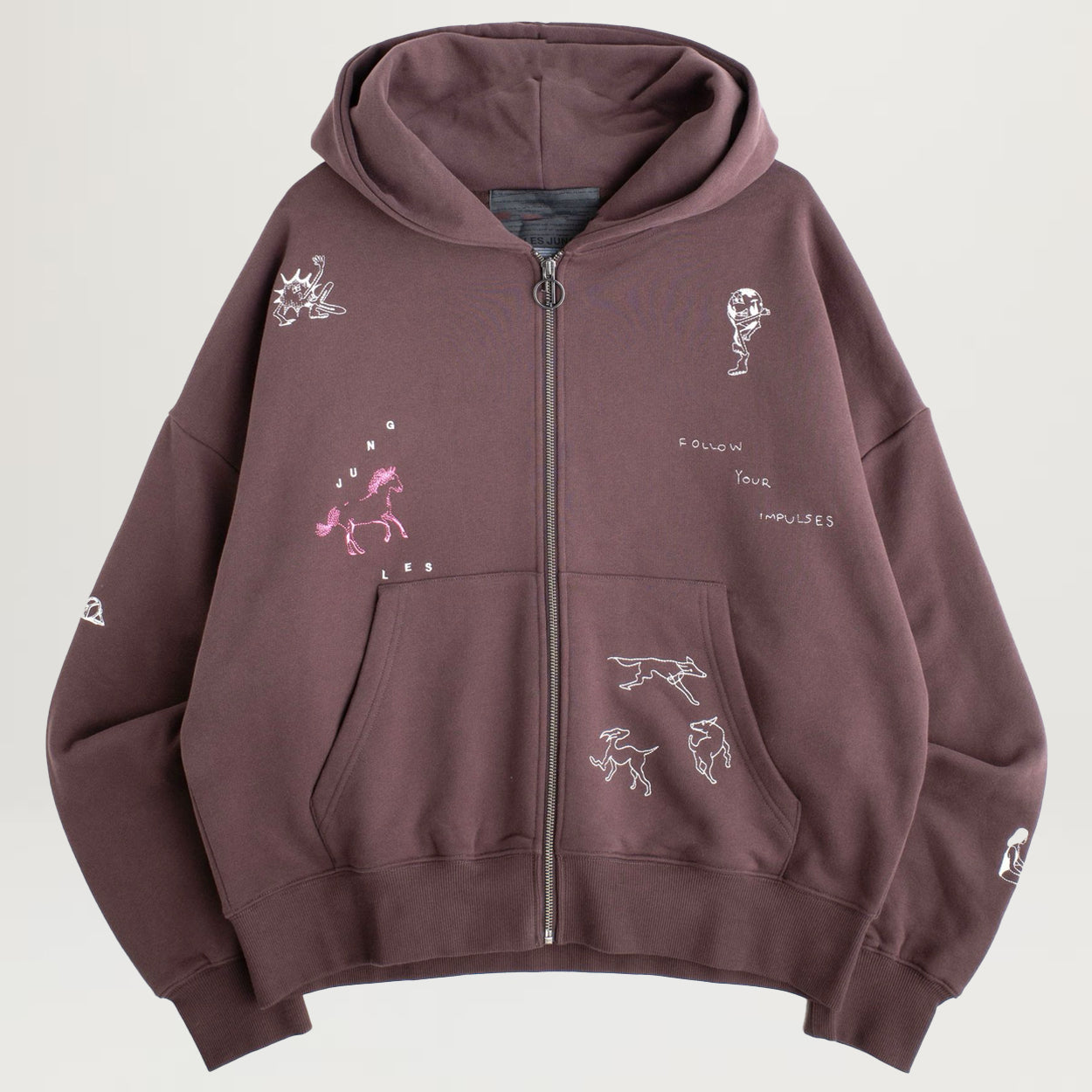 Jungles Impluses Zip Hoodie (Brown)