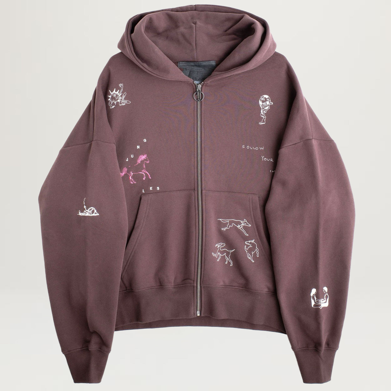 Jungles Impluses Zip Hoodie (Brown)