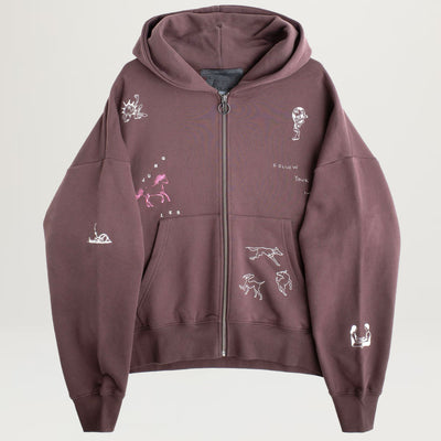 Jungles Impluses Zip Hoodie (Brown)