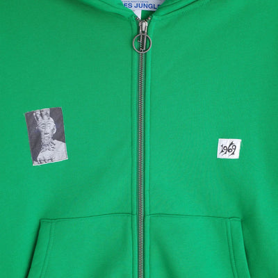 Jungles 1969 Patches Zip Up Hoodie (Green)