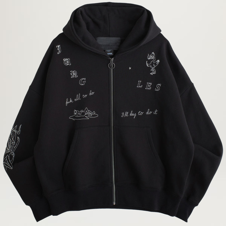 Jungles Fuck It All Zip Hoodie (Black)