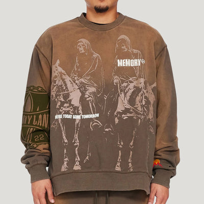 Memory Lane Reapers Flare Crewneck (Olive)