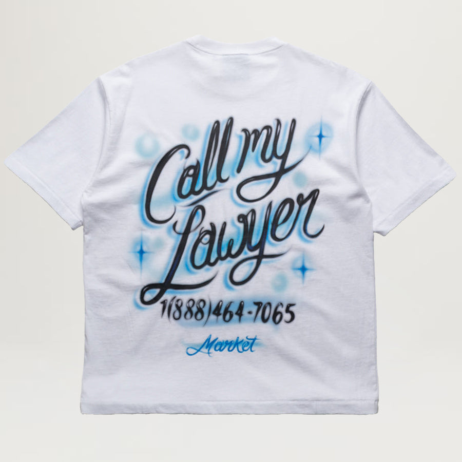 Market Airbrush Call My Lawyer Tee (White)