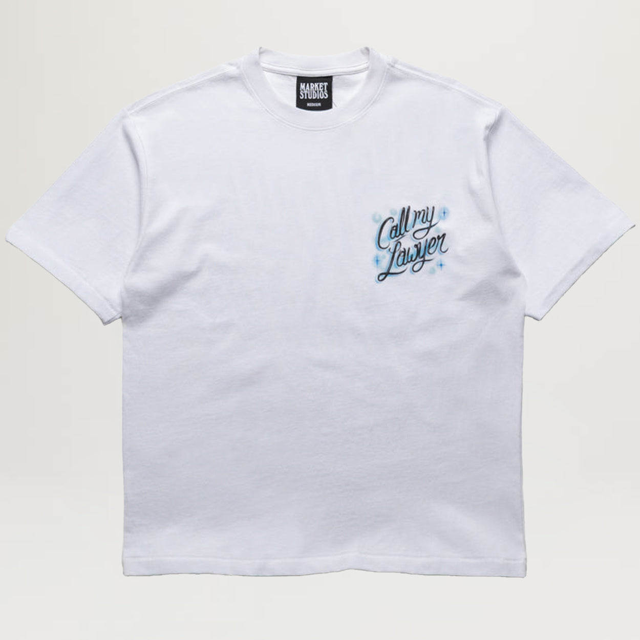 Market Airbrush Call My Lawyer Tee (White)