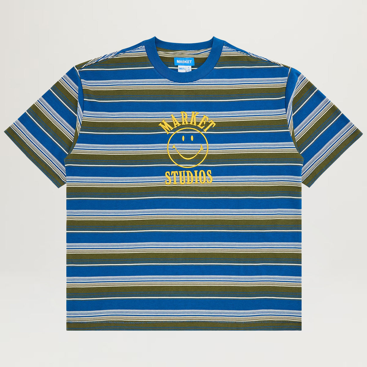 Market Smiley Lockup Stripe Tee (Dazzling Blue)