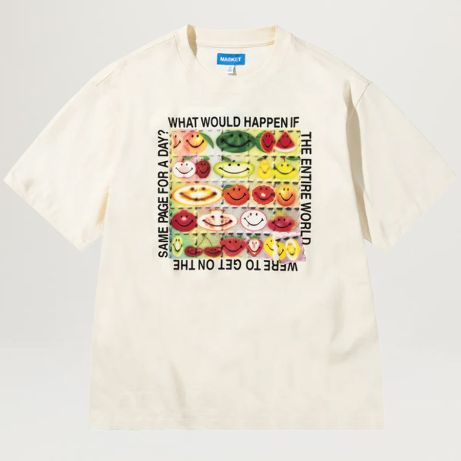 Market Smiley Same Page Tee (Butter Cream)