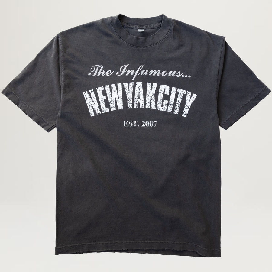 NewYakCity Steady Mobbin' Distressed Tee (Vintage Black)