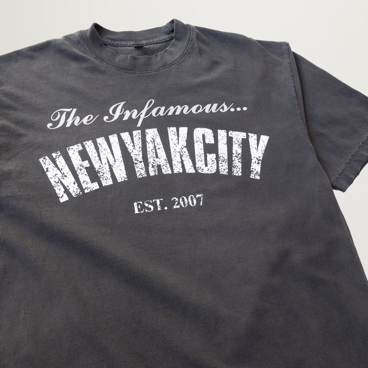 NewYakCity Steady Mobbin' Distressed Tee (Vintage Black)