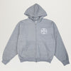 NewYakCity Top 10 Cropped Zip Hoodie (Heather Grey)