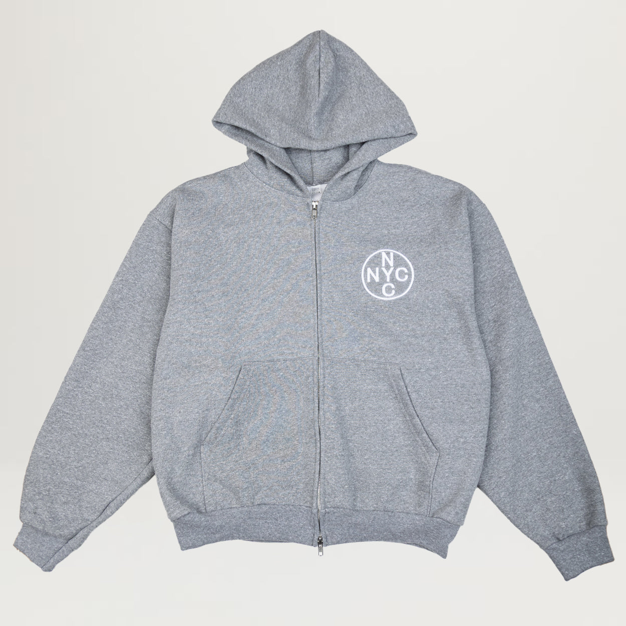 NewYakCity Top 10 Cropped Zip Hoodie (Heather Grey)