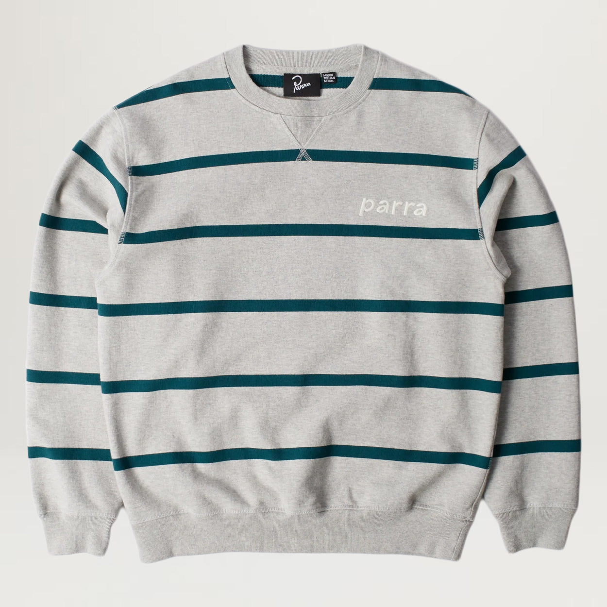 Parra Pristine Striper Crewneck (Heather Grey)