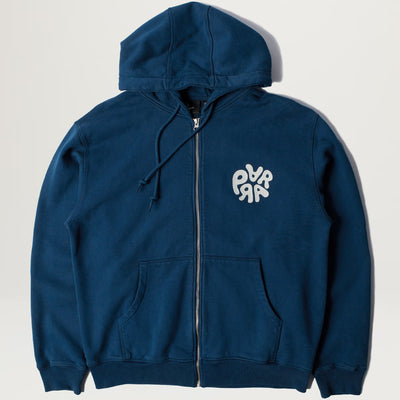 Parra 1976 Logo Zip Hooded Sweatshirt (Blue)