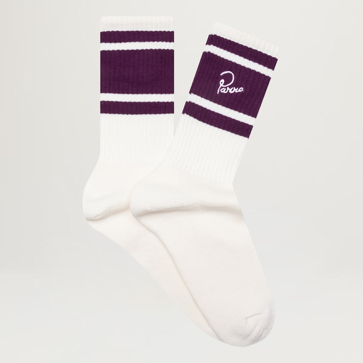 Parra Signature Striped Crew Sock ­(Off White)