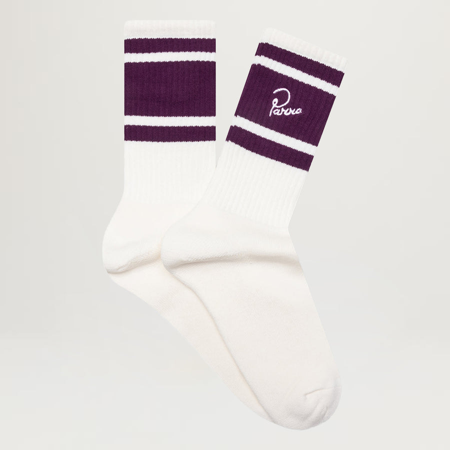 Parra Signature Striped Crew Sock ­(Off White)