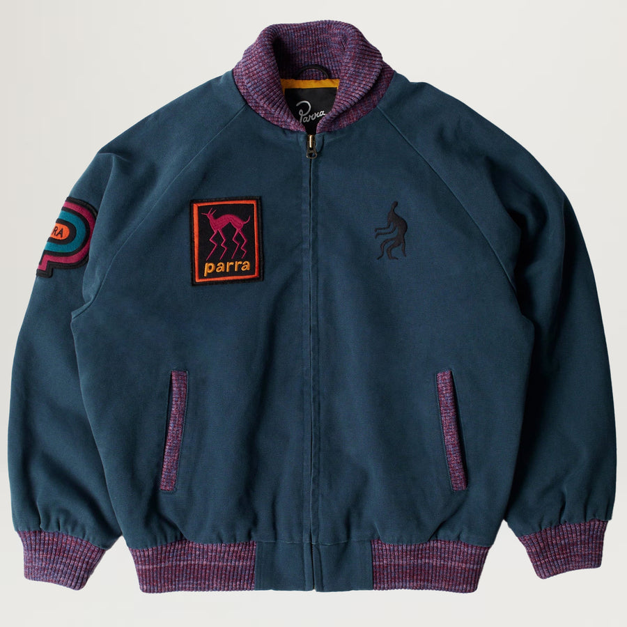 Parra Skull Stalker Varsity Jacket (Washed Blue)