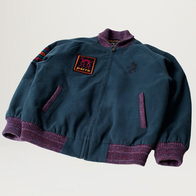 Parra Skull Stalker Varsity Jacket (Washed Blue)
