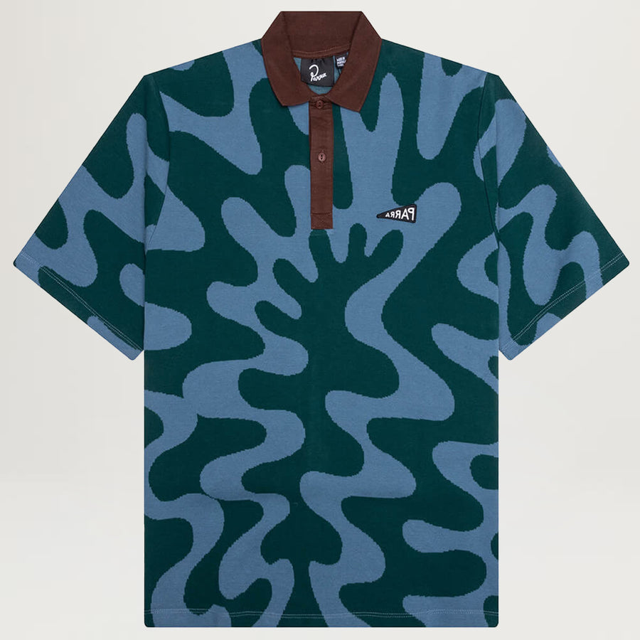 Parra Splashed Polo Shirt ­(Pine Green)