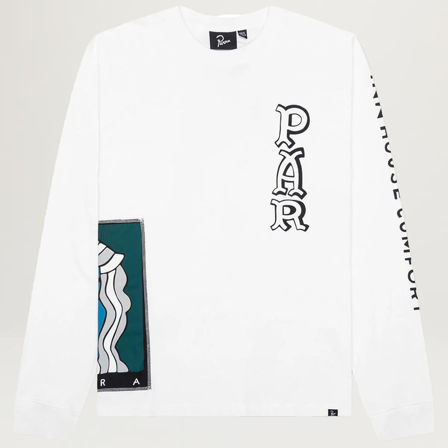 Parra Your Face L/S Tee (White)