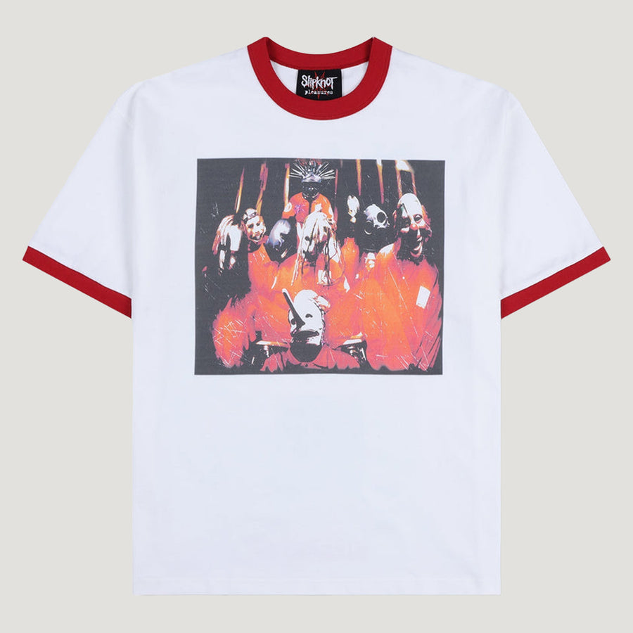 Pleasures X Slipknot Self Titled Ringer Shirt (White)