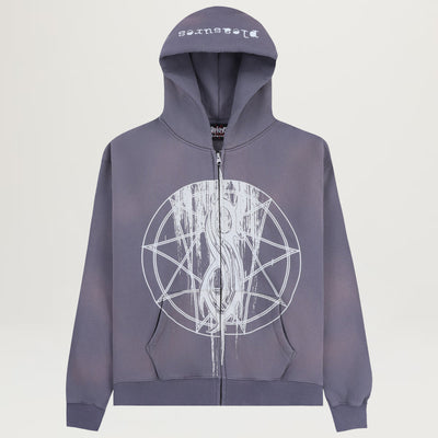 Pleasures X Slipknot Nonagram Zip Hoodie (Smoke)