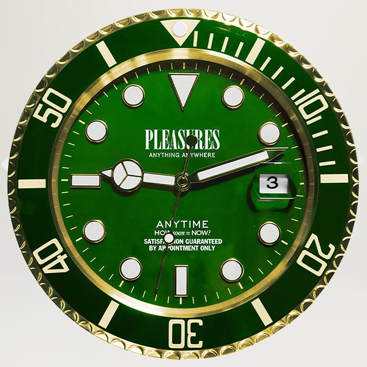 Pleasures Anytime Clock (Gold/Green)
