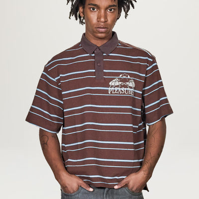 Pleasures Teleport Boxy Polo (Brown)