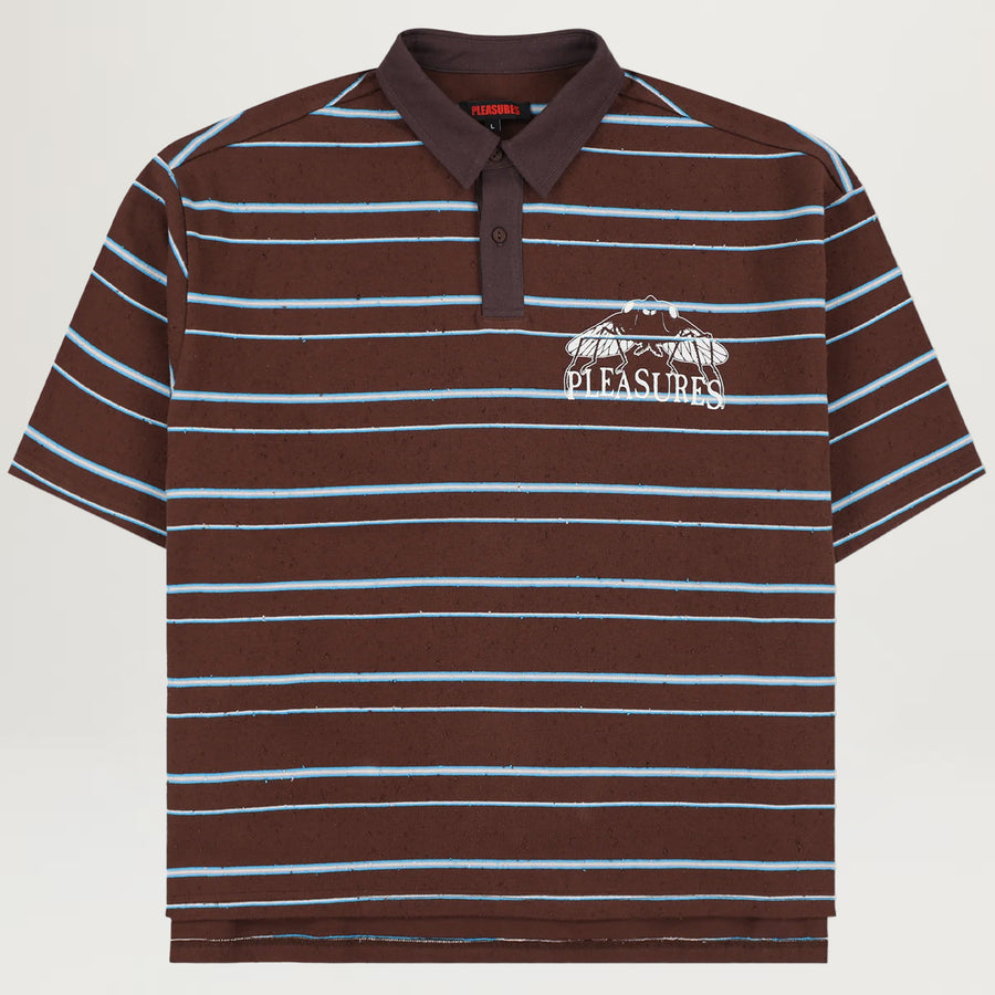 Pleasures Teleport Boxy Polo (Brown)