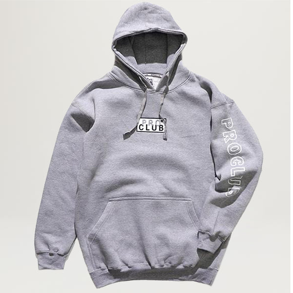 Pro Club Embroidered Logo Hoodie (Grey) - NewYakCity