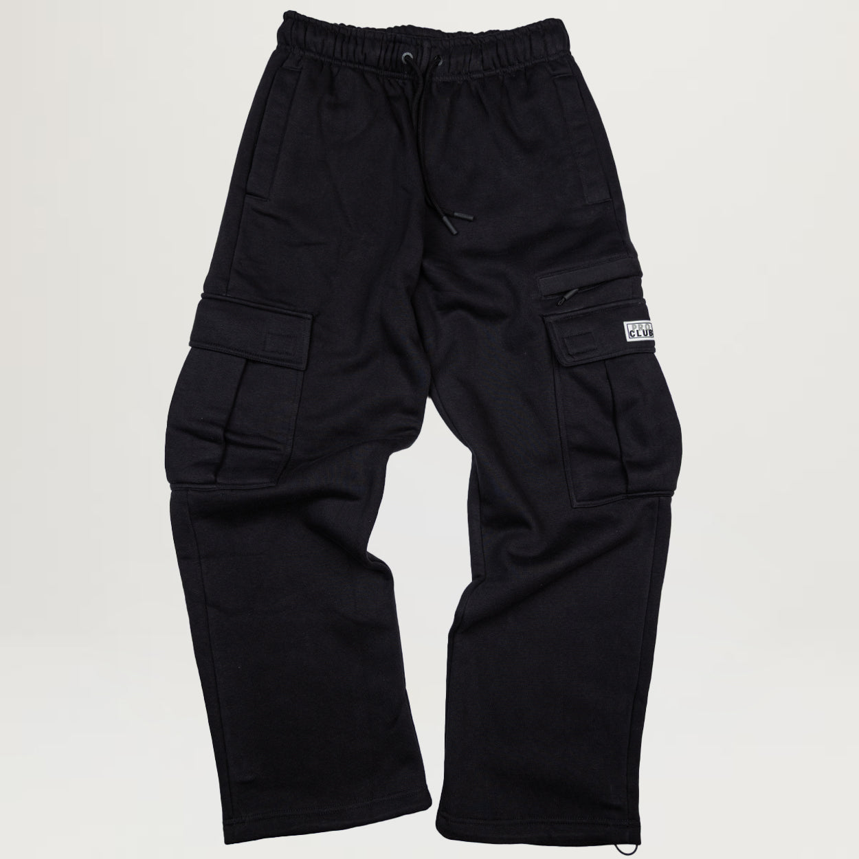 Pro Club Basic Open Leg Cargo Sweatpant (Anthracite Black)