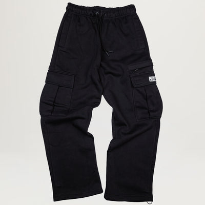 Pro Club Basic Open Leg Cargo Sweatpant (Anthracite Black)