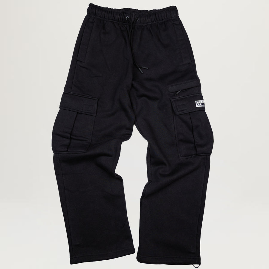 Pro Club Basic Open Leg Cargo Sweatpant (Anthracite Black)