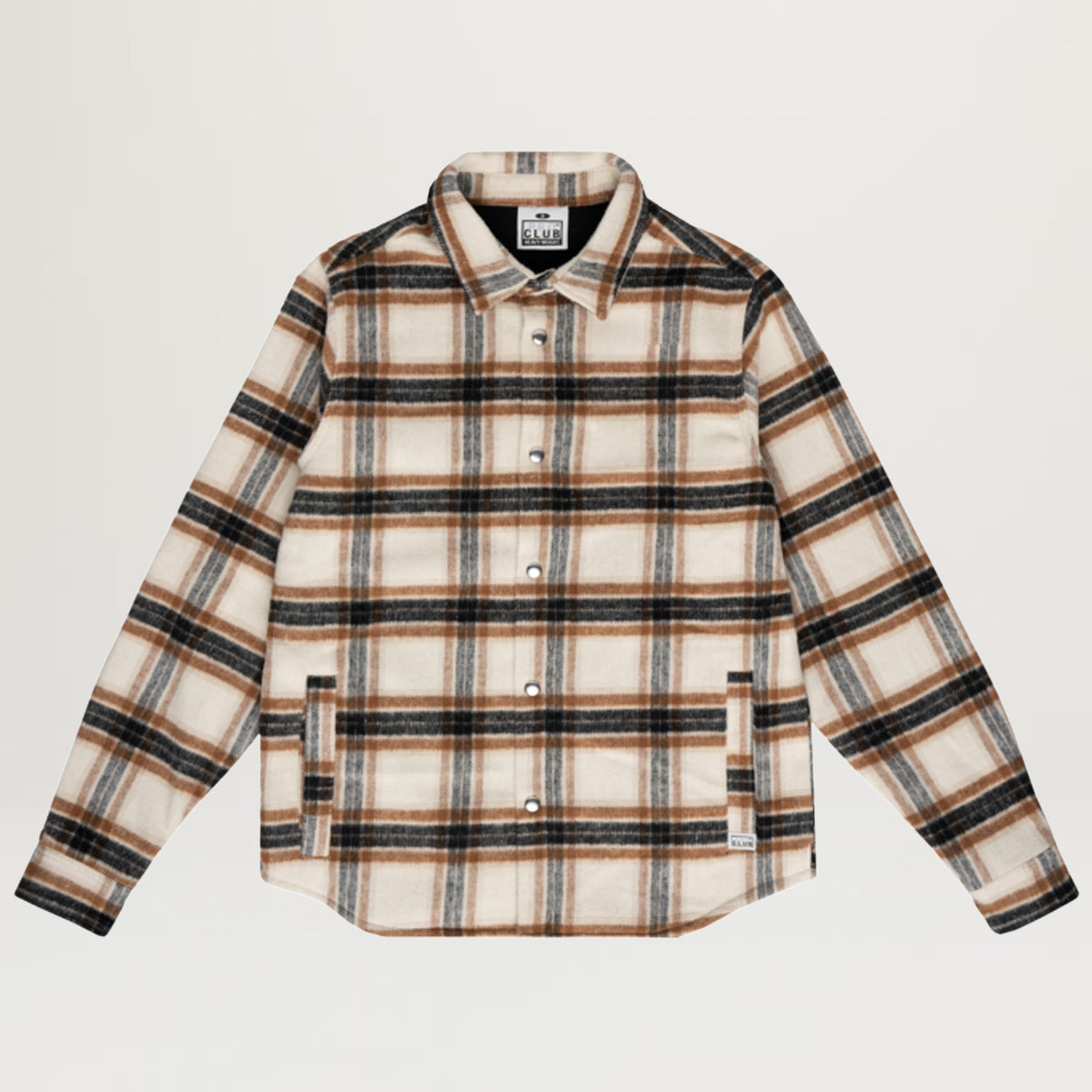 Pro Club Work Shirt Flannel Jacket (Brown Cream Plaid)