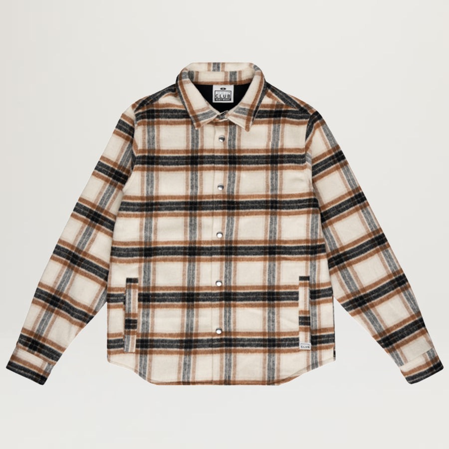 Pro Club Work Shirt Flannel Jacket (Brown Cream Plaid)