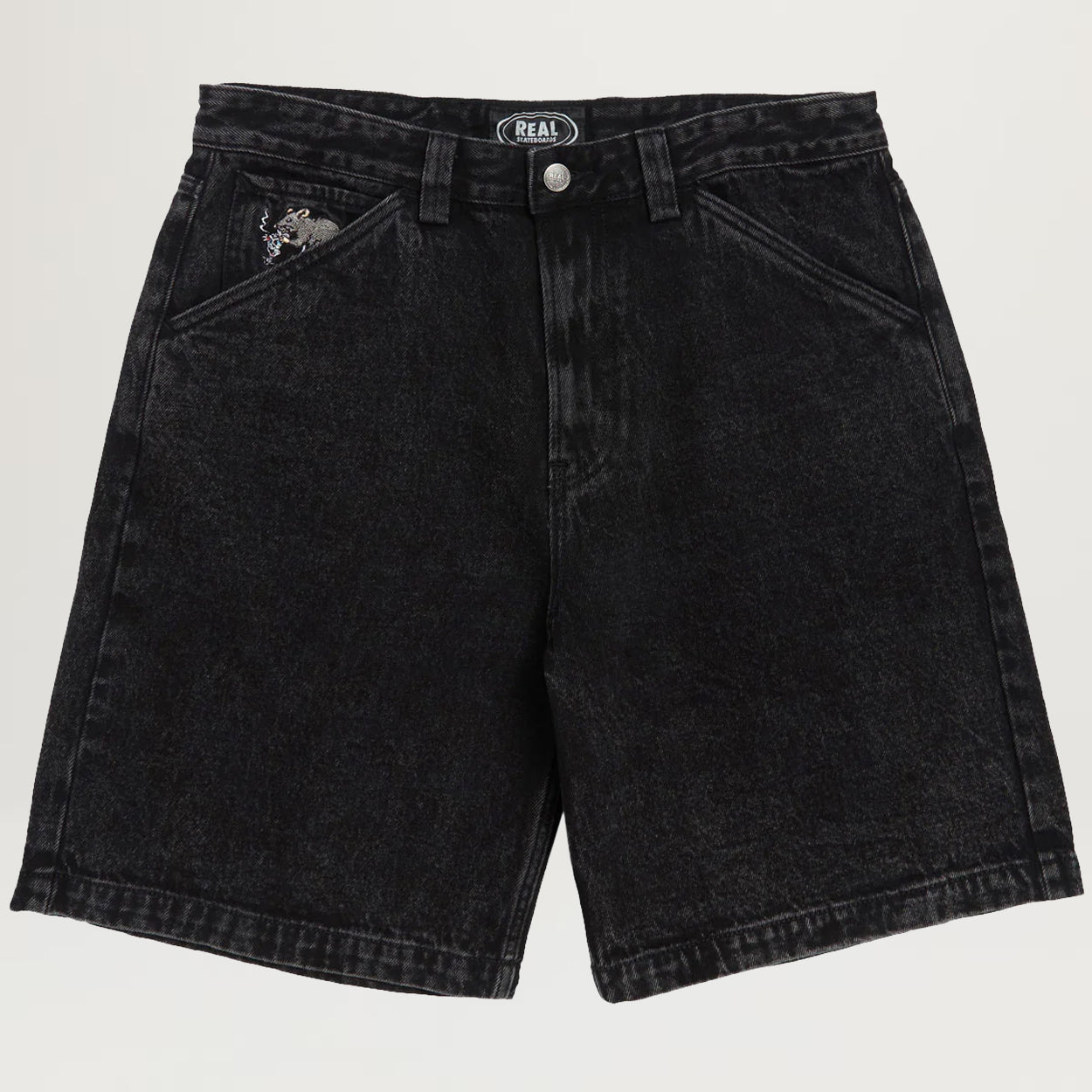 Real Street Cleaner Denim Short (Black Acid Washed)