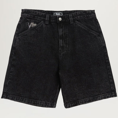 Real Street Cleaner Denim Short (Black Acid Washed)