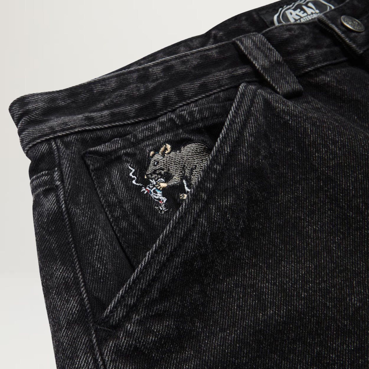 Real Street Cleaner Denim Short (Black Acid Washed)