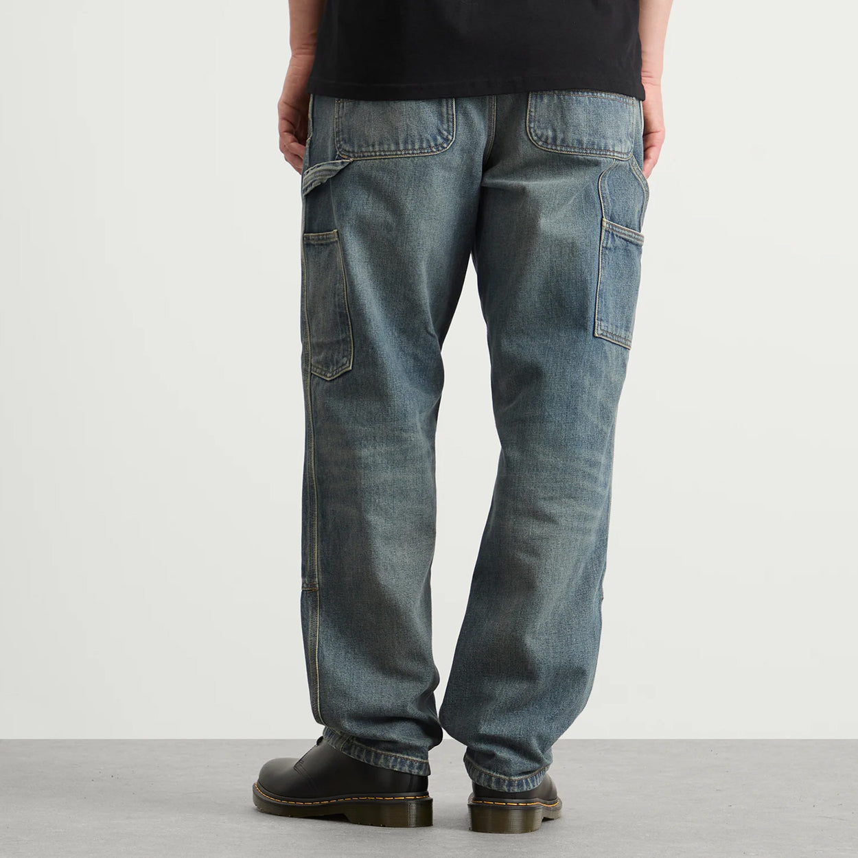 Carhartt WIP Double Knee Pant (Blue Worn Used Wash) - Size 40/32