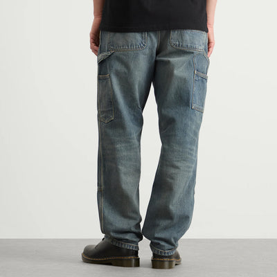 Carhartt WIP Double Knee Pant (Blue Worn Used Wash) - Size 40/32