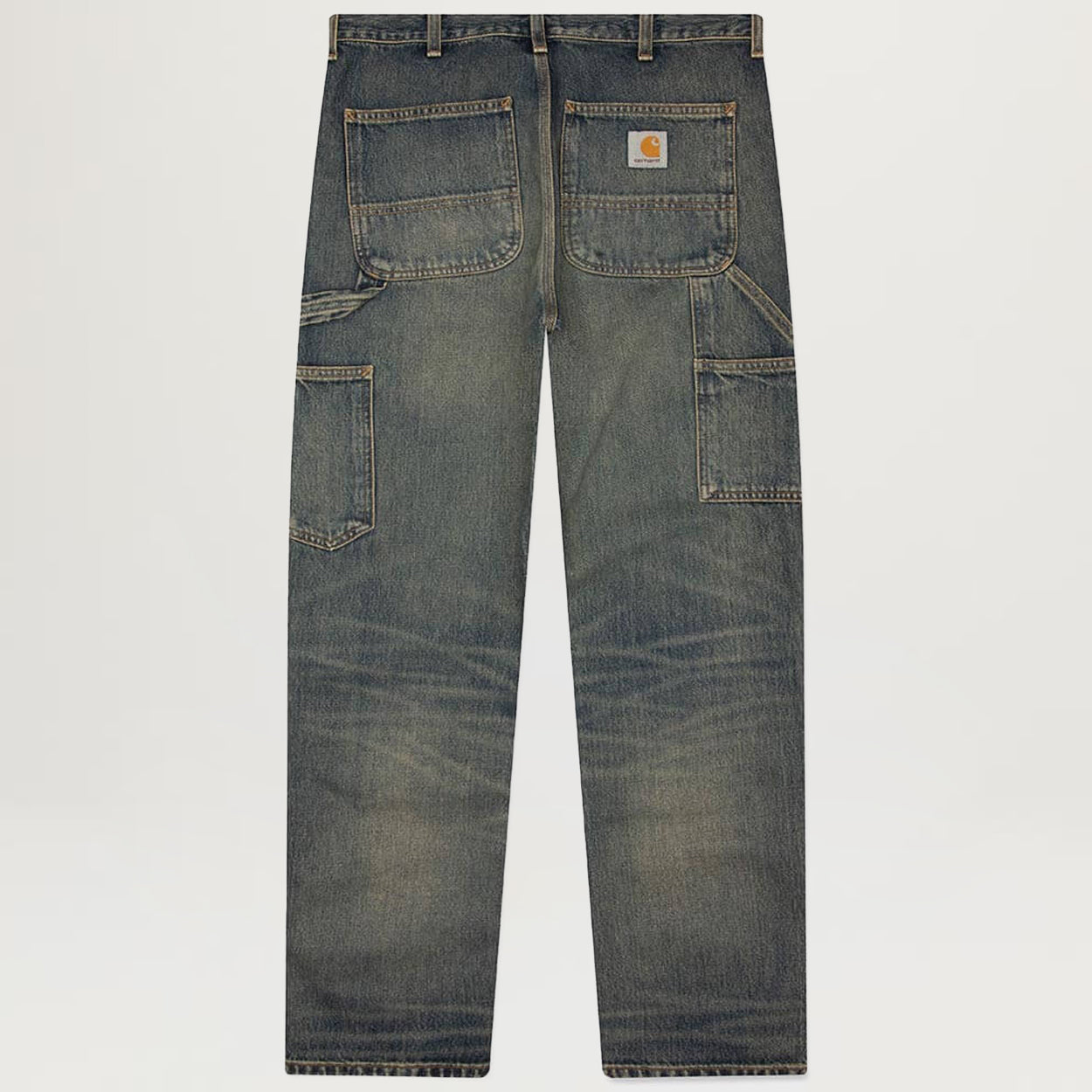 Carhartt WIP Double Knee Pant (Blue Worn Used Wash) - Size 40/32