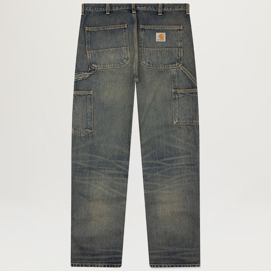 Carhartt WIP Double Knee Pant (Blue Worn Used Wash) - Size 40/32