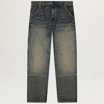 Carhartt WIP Double Knee Pant (Blue Worn Used Wash) - Size 40/32