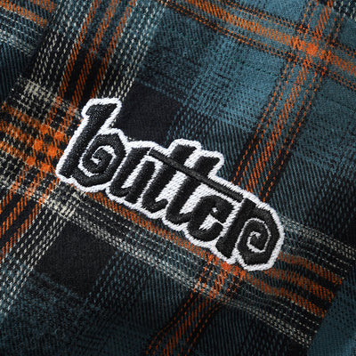 Butter Goods Swirl Plaid Shirt (Blue/Orange)