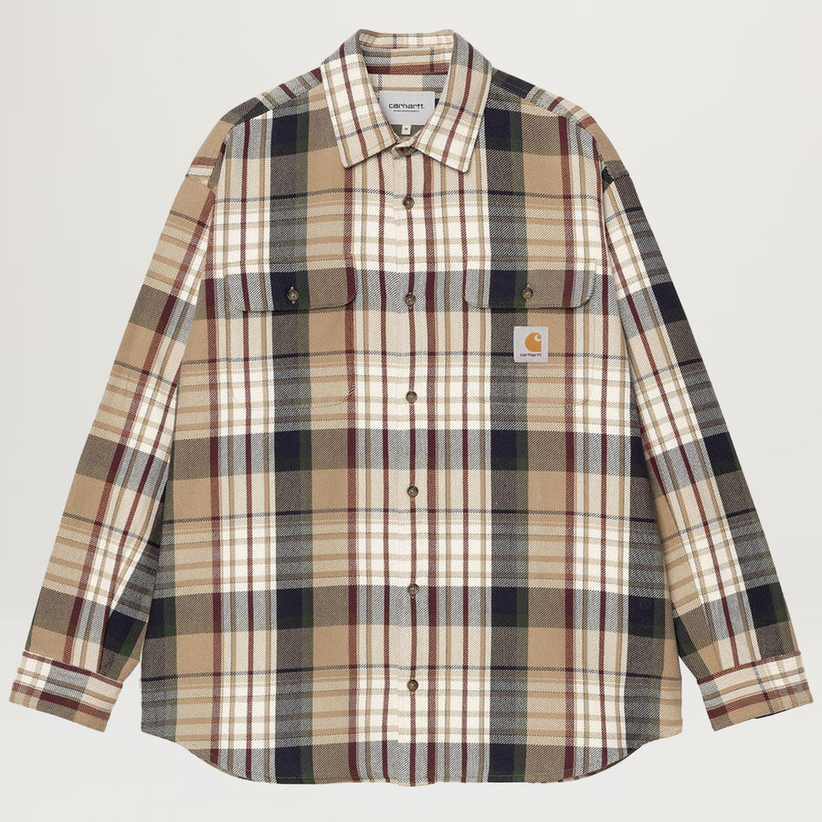 Carhartt WIP Tamblyn Check L/S Shirt (Leather)