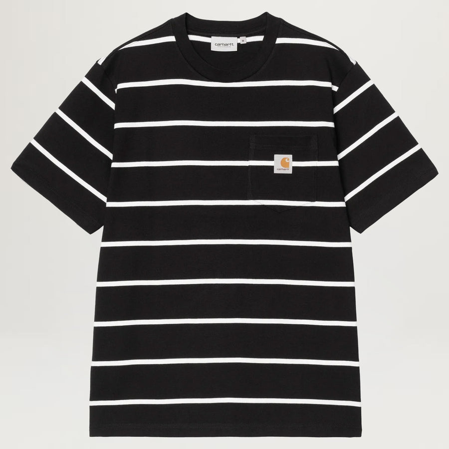 Carhartt WIP Aiken Pocket Tee (Aiken Stripe/Black)
