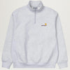 Carhartt WIP Half Zip American Script Sweatshirt (Ash Heather)