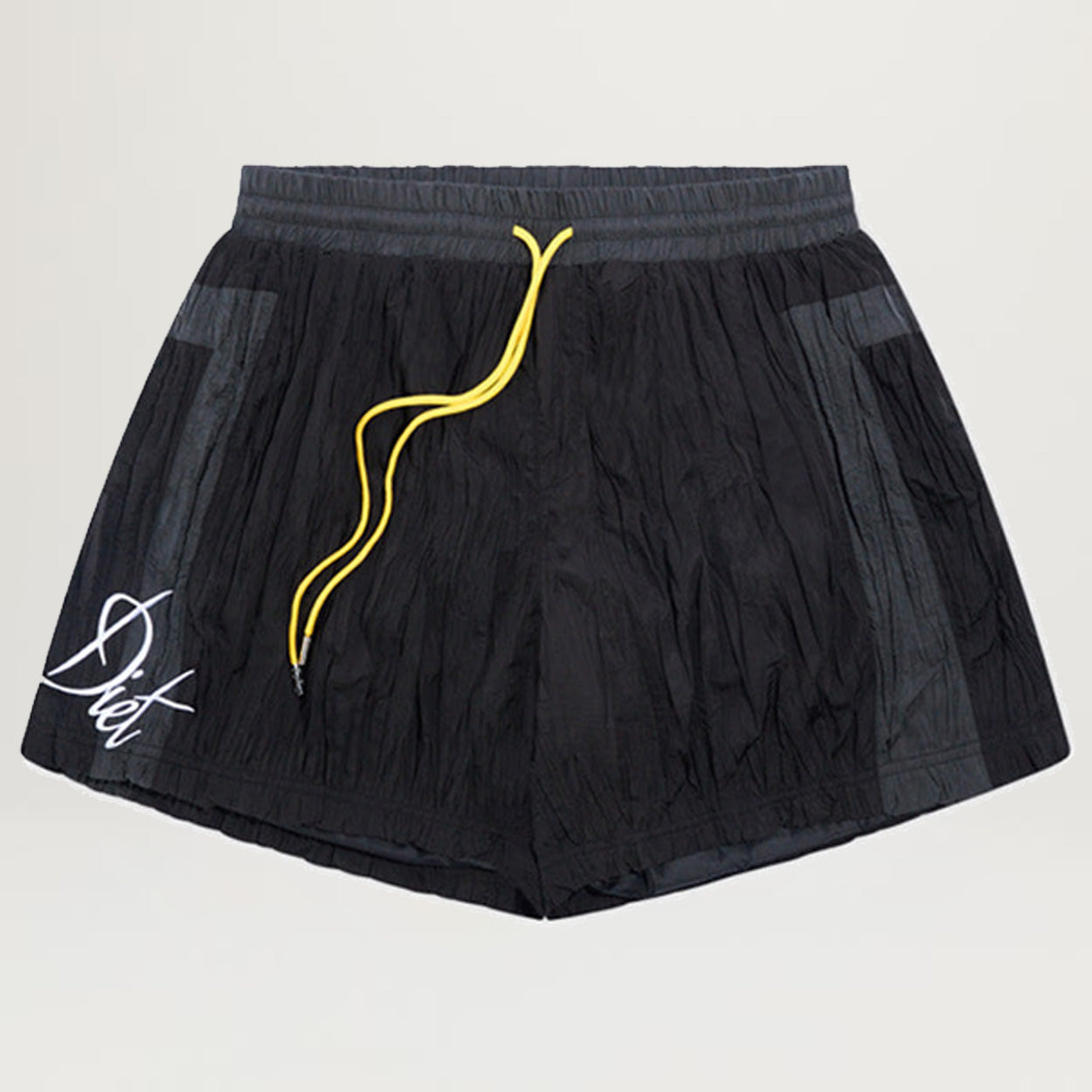 Diet Starts Monday Crinkled Nylon Shorts (Black/Grey)